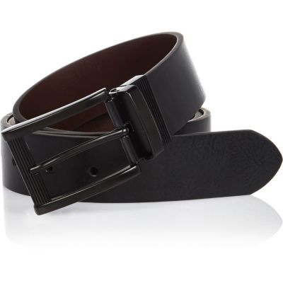 Black casual reversible belt